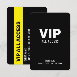 Carte VIP All Access Pass ID d'événement Badge 3,5