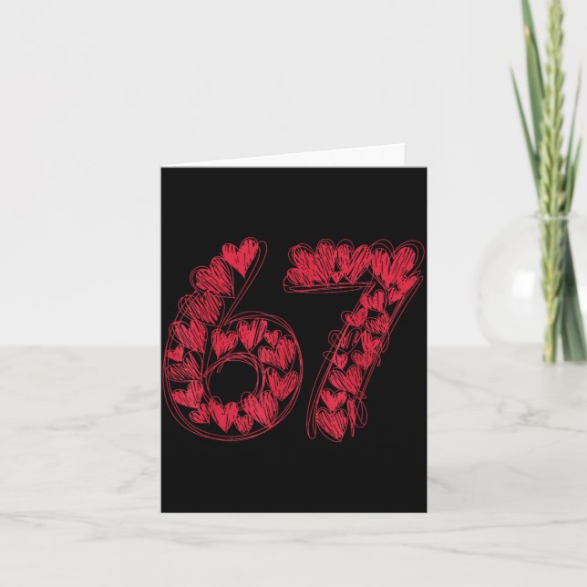 Carte Viral 67 coeurs dessinés à la main Saint-Valentin  (Devant)