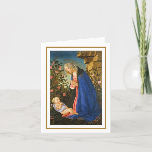 CARTE VIRGIN ADORER DORMIR CHRIST ENFANT (Devant)