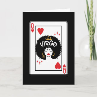 Carte Virgo Star Sign Melanin Black Queen of Hearts