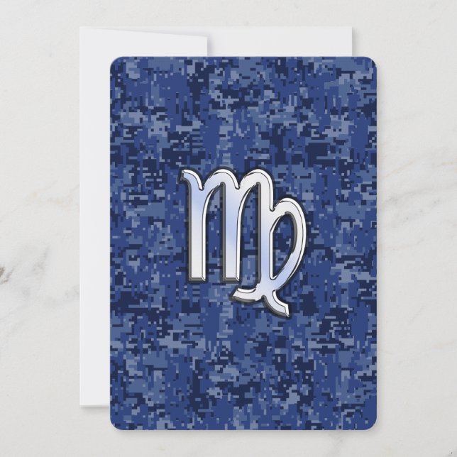 Carte Virgo Zodiac Connexion Navy Camo numérique bleu (Devant)