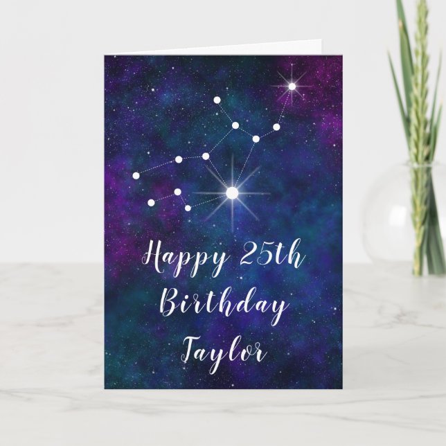 Carte Virgo Zodiac Constellation Joyeux anniversaire (Devant)