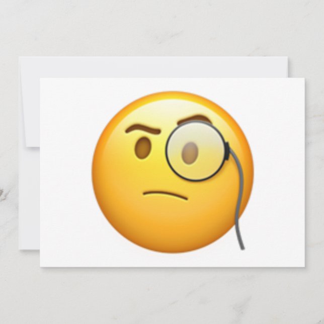 Carte Visage avec Monocle - Emoji (Devant)