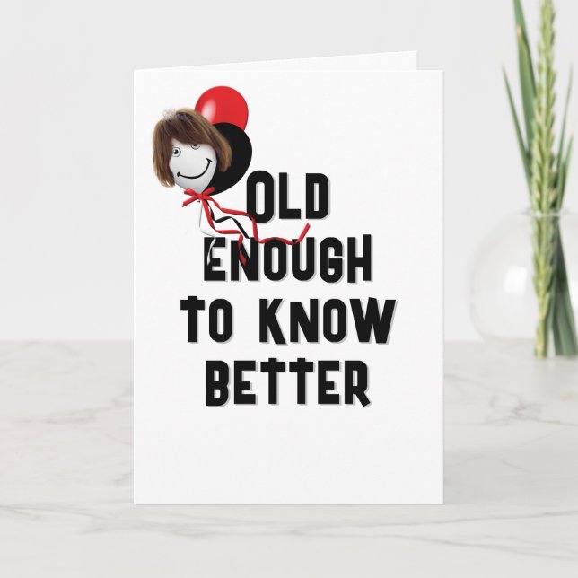 Carte Visage de ballon d'anniversaire pour vieillir (Devant)