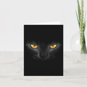 Carte Visage de chat noir aux yeux jaunes Amateur de cha