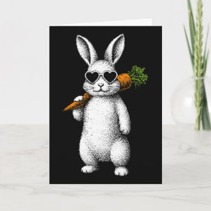 Carte Visage de Lapin Avec Lunettes de Soleil Jour de Pâ