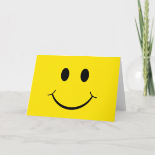 Carte Visage Jaune Heureux Classique des Années 70