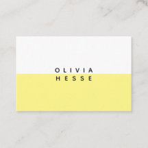 Carte visite Minimal Yellow White Business Card