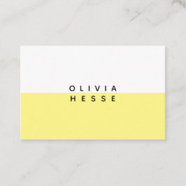 Carte visite Minimal Yellow White Business Card