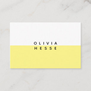 Carte visite Minimal Yellow White Business Card