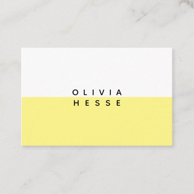Carte visite Minimal Yellow White Business Card (Devant)