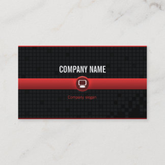 Carte visite - Professionnel informatique rouge v2