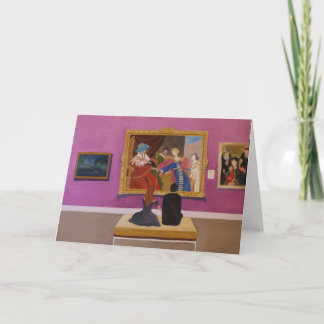 Carte Visiteurs de musée bien habillés