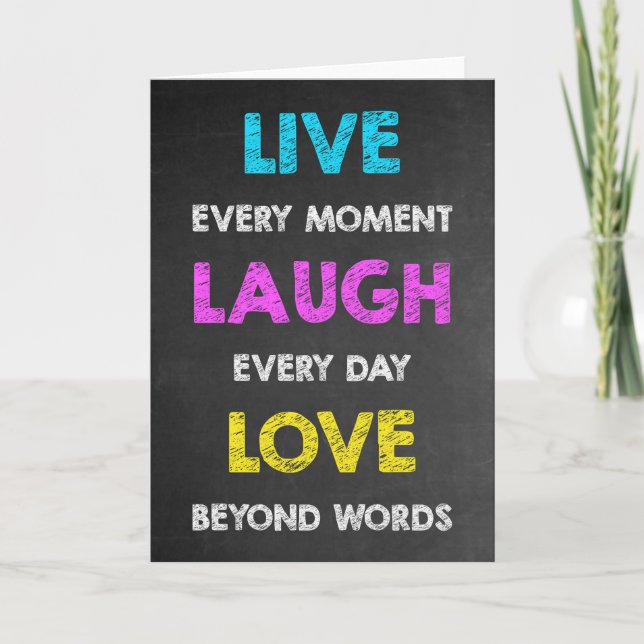 Carte Vivez chaque instant Rire chaque jour Amour au-del (Devant)
