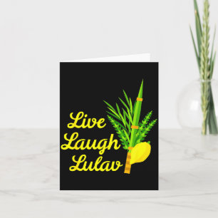 Carte Vivez Riez Lulav Etrog Joyeux Souccot Juif Soukka