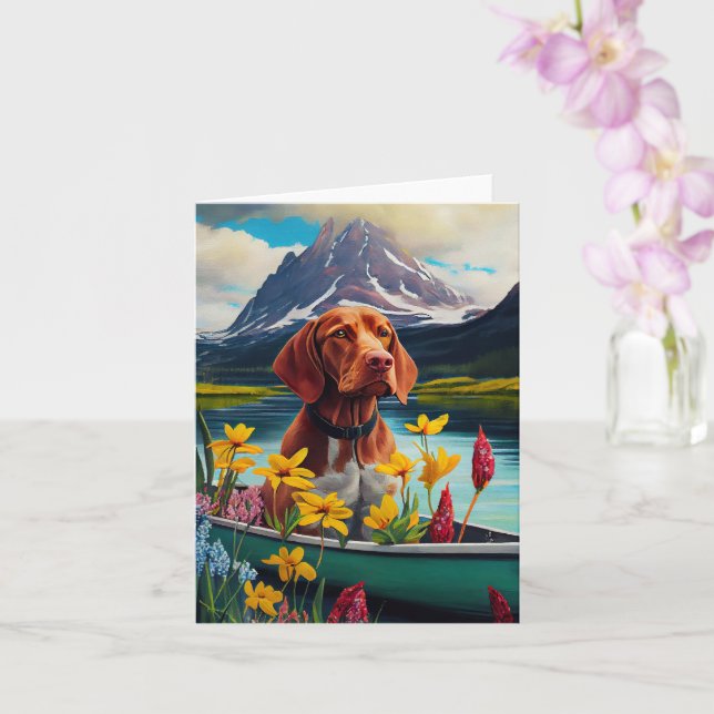 Carte Vizsla sur une rame : une aventure Pittoresque (Orchidée)