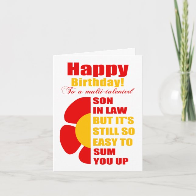 Carte vœu d'anniversaire drôle pour un gendre (Devant)