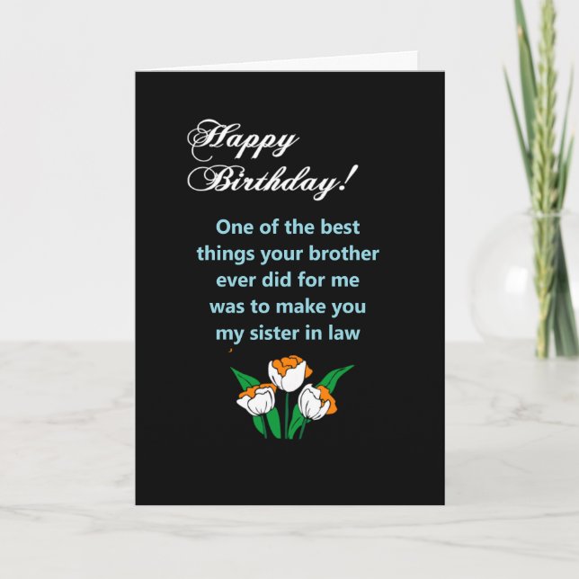 Carte voeu joyeux anniversaire belle-soeur (Devant)