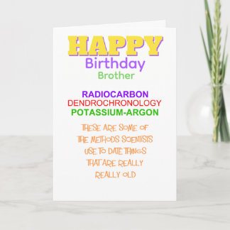 Carte voeu scientifique de joyeux anniversaire frère