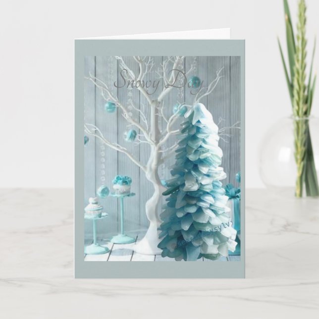 Carte Vœux chaleureux pour une journée enneigée (Devant)