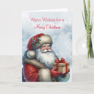 Carte Voeux chauds pour un Joyeux Noël Blank Holiday