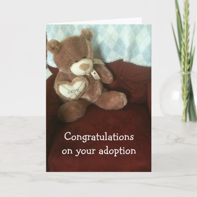 CARTE VOEUX D'ADOPTION AVEC NOUNOURS (Devant)