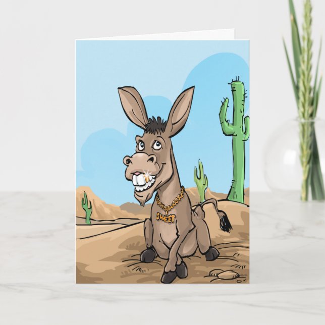 Carte Voeux d'anniversaire amusants - Digne sucré (Devant)