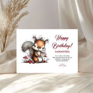Carte Vœux d'anniversaire aux animaux doux et fantaisist