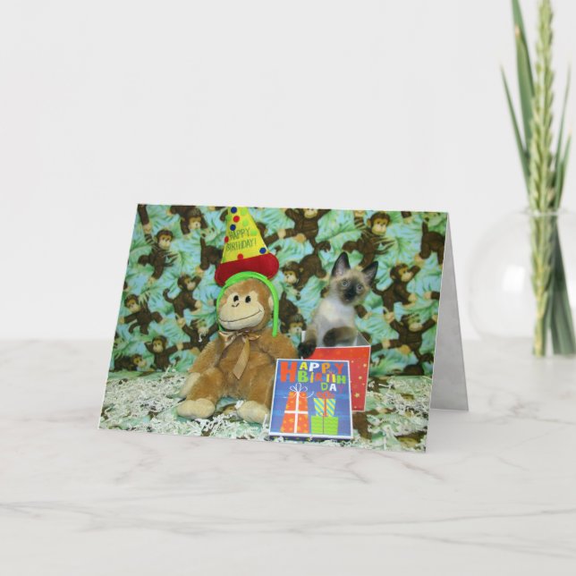 Carte Voeux d'anniversaire de Munch - Chat de Siamese /  (Devant)