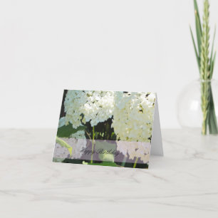 Carte Voeux d'anniversaire d'Hydrangea blanc