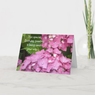 Carte Voeux d'anniversaire Hydrangeas rose