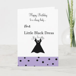 Carte Vœux d'anniversaire LBD pour une dame chic