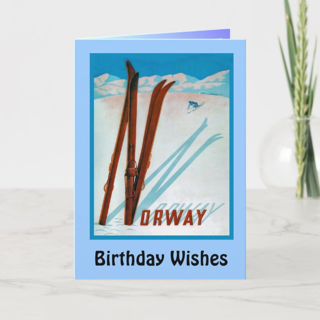 Carte Voeux d'anniversaire, Norvège (Devant)