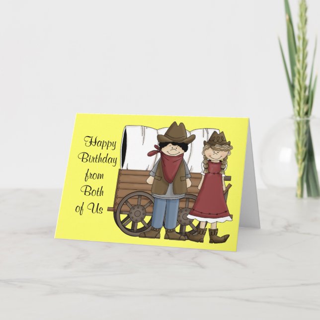 Carte Voeux d'anniversaire occidentaux des deux (Devant)