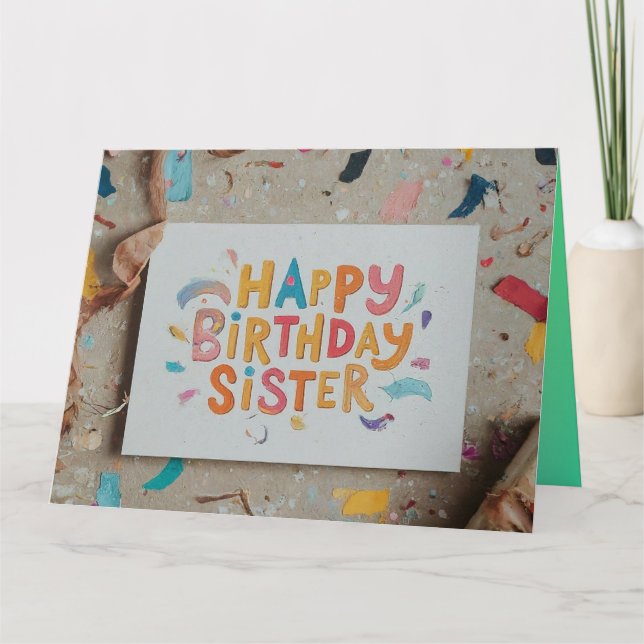 Carte Voeux d'anniversaire personnalisés pour votre soeu (Devant)