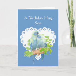 Carte Voeux d'anniversaire pour le fils de Parrot Bird