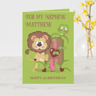 Carte Vœux d'anniversaire pour un neveu mignon comme un