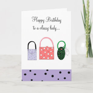 Carte Vœux d'anniversaire pour une dame élégante