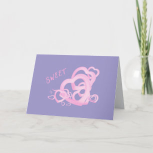 Carte Voeux d'anniversaire rose pour chers coeurs saluta