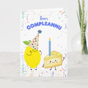 Carte Vœux d'anniversaire siciliens Bon Compleannu Citro