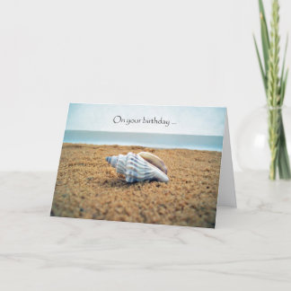 Carte Vœux d'anniversaire sincères de la plage de coquil