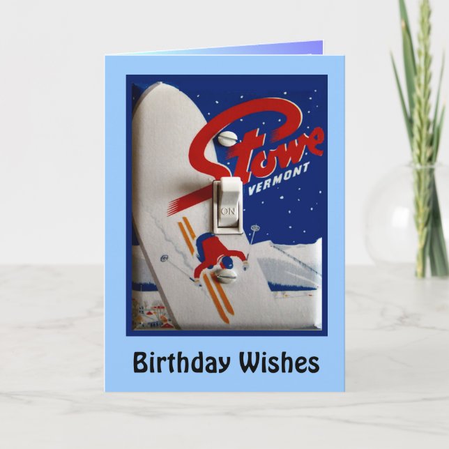 Carte Voeux d'anniversaire, Stowe Vermont (Devant)