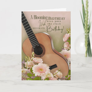 Carte Vœux d'anniversaire tardifs pour amateur de musiqu