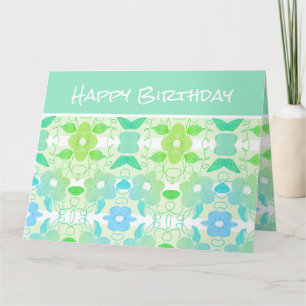 Carte Voeux d'anniversaire turquoises et lunaires