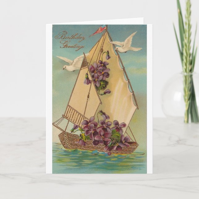 Carte Vœux d'anniversaire vintage (Devant)