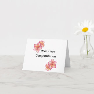Carte voeux de diplôme pour nièce félicitations nièce ni