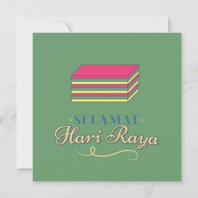 Carte Vœux de fête islamique // Selamat Hari Raya (Devant)