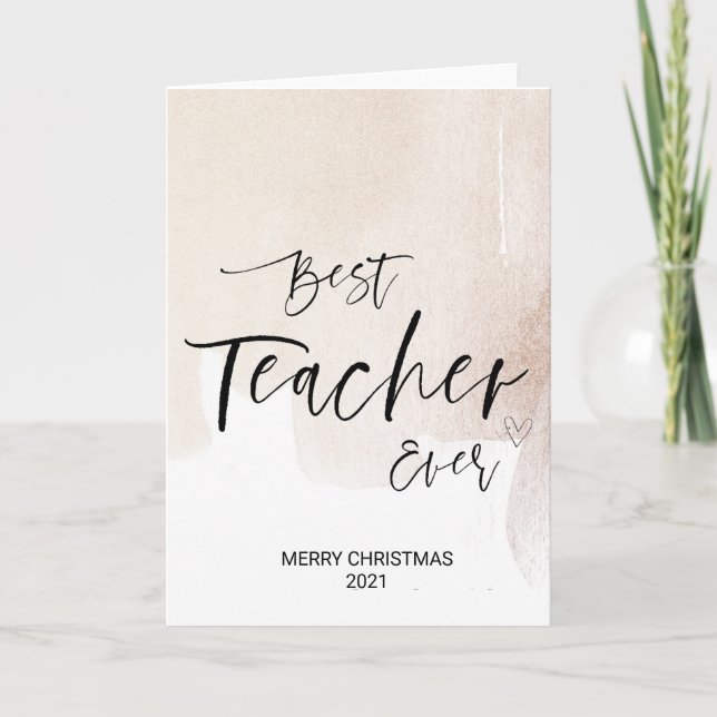 Carte Vœux de Joyeux Noël pour le meilleur enseignant de (Devant)