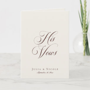 Carte Vœux de mariage calligraphiés classiques marron iv