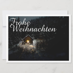 Carte Vœux de Noël avec maison de sorcière